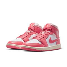 BQ6472-186 Air Jordan 1 Mid Women, Air Jordan 1 Women, Wmns Air Jordan 1, Jordan Sneaker, Dr Shoes, Jordan Model, Preppy Shoes, Womens Air Jordans, Jordans Women