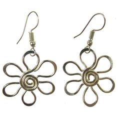 pair of earrings with spiral design on white background