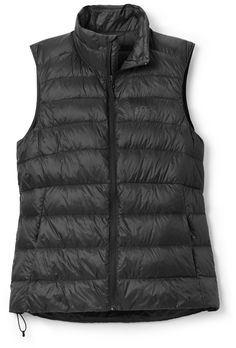 Layer up for chilly walks through crisp air and crunchy leaves in the REI Co-op women's 650 Down vest. This everyday vest boasts warmth and recycled materials. Womens Black Puffer Vest, Crunchy Leaves, Op Logo, Black Puffer Vest, Crisp Air, Black Puffer, Down Vest, Taupe Color, Rei Co-op