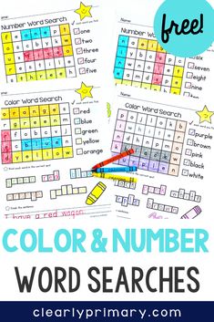 the color and number word search is an easy way to learn how to use it