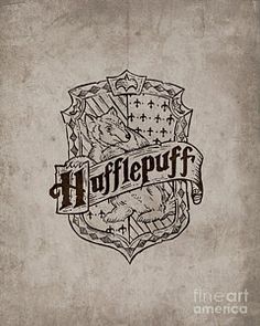 the hogwart crest is shown in black and white on an old paper textured background