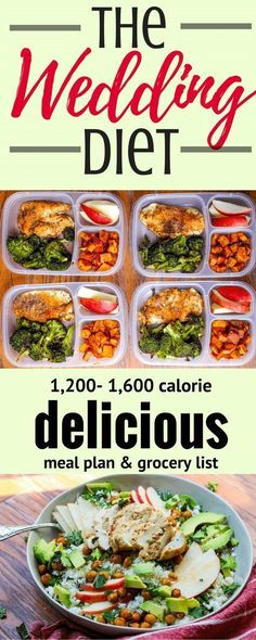 The Wedding Diet Meal Plan: Week 1 via @Ally's Cooking Meal Plan Week, Program Diet, Popular Diets, Diet Ideas