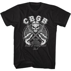 *Officially Licensed by American Classics* Introducing the officially licensed CBGB t-shirt, a must-have for music enthusiasts and trendsetters alike! This iconic shirt features the legendary CBGB logo prominently displayed alongside intricately designed skull guitars, paying homage to the iconic punk rock music venue that shaped an era. Crafted with high-quality materials, this shirt ensures comfort and style, making it perfect for casual outings or rocking out at concerts. Channel the rebellio Rock Band Logo T-shirt For Concerts, Rock Style Band Logo T-shirt For Concerts, Band Merch Shirt With Band Logo For Concerts, Concert Band Merch Shirt With Logo, Rock Band Logo T-shirt For Fans, Rock Band Logo T-shirt Fan Merchandise, Rock Style Tops With Band Logo For Fans, Rock Style Tops With Band Logo, Steve Miller Band