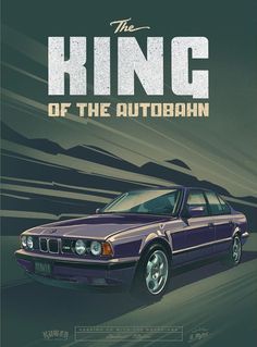 the king of the autobohn movie poster with an image of a purple car