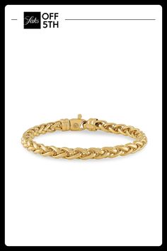 A Handsome Design For Any Day, This Men's Wheat Chain Bracelet From Esquire Men's Jewelry Is Set In 14k Goldplated Sterling Silver. 14k Goldplated Sterling Silver Lobster Clasp Made In Italy Size Length, About 8.5" Diameter, About 3" A Guide To Jewelry & Watches. Center Core - M Jewelryundefined Classic Wheat Chain Link Bracelet, Classic Wheat Chain Link Bracelets, Classic Gold Braided Bracelet For Formal Occasions, Classic Gold-tone Box Chain Bracelets, Classic Formal Braided Bracelet, 14k Gold Wheat Chain Bracelet Gift, Classic Gold Bracelets With Wheat Chain, Classic Gold Chain Bracelet With Wheat Chain, Yellow Gold Bracelets With Wheat Chain As A Gift