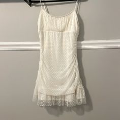 Nwt! Off-White Dress Perfect For Parties, Graduations, Bride To Be And So Much Worn! Never Worn! No Stains, Rips Or Smells! Off White Mini Dress For Night Out In Summer, Aesthetic Lookbook, Satin Halter Dress, Embroidered Dress Boho, Altard State Dresses, Off White Dresses, Shower Themes, Short Sleeve Dress Shirt, Lace Shift Dress