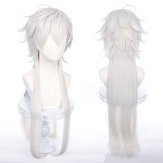 Cosplay Wig - Virtual YouTuber-Kuzuha Male Wigs, Silver Wig, Silver Wigs, Anime Wigs, Dyed Hair Inspiration, Cosplay Hair, Wig Color, Kawaii Hairstyles, Hair Stylies