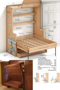 an image of a bed with drawers in it