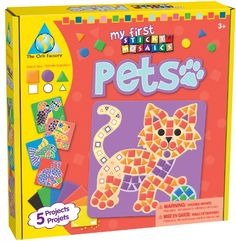 my first sticker mosaics pets 3 - pack, includes 5 projects and an activity book