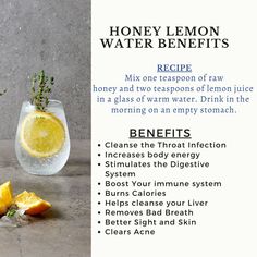 Stomach Cleanse, Honey And Lemon Drink, Honey Lemon Water, Air Lemon, Throat Infection, Cleanse Your Liver, Lemon Water Benefits, Water Benefits, Water Drink