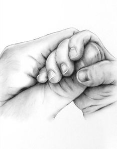 a pencil drawing of two hands holding each other