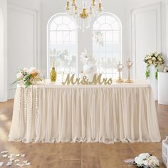 the table is set up for a wedding reception