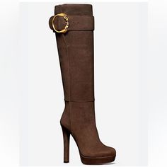 Brown/ Gold Hardware Condition: Has Rub As Pictured, No Damage Great Condition 1" Platform 5.5" Heels Tube Opening Circumstances 14.25-16.5( Adjustable With Buckle) Total Height 21.75” 51# Gucci Fitted Boots For Party, Gucci Fitted Party Boots, Gucci Round Toe Heels With Buckle Closure, Gucci Heels With Buckle Closure And Round Toe, Gucci High Heel Boots For Fall, Gucci High Heel Evening Boots, Gucci Leather Party Boots, Elegant Gucci Boots For Party, Elegant Gucci Party Boots