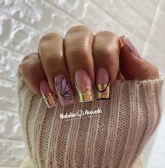 Nail Designs Bling, Press On, Butterfly Nail, I Love Nails, Manicure Y Pedicure, Diy Crafts For Home Decor, Nail Art Inspiration, Square Nails