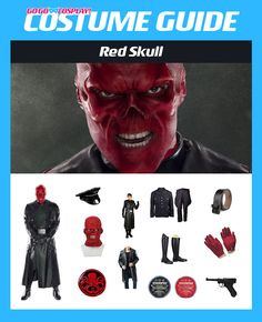 the costume guide for red skull from star wars has been updated to include costumes and accessories