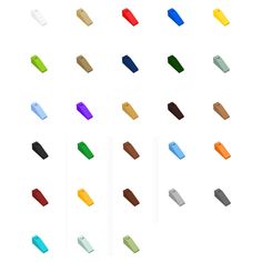 an image of different colored legos on white background