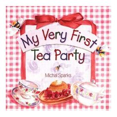 the cover of my very first tea party, with pink gingham checkered tablecloth