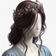 ai, digital art, image, character, illustration, cartoon, fantasy, design, animation, icons, 3D, comic, painting, manhwa, pfp, pp, cover Cool Fantasy Hairstyles, Fantasy Princess Hairstyle, Fantasy Jewelry Headpieces, Headpiece Aesthetic, Fantasy Hairstyles Princesses, Queen Hairstyles Crown, Renfaire Hair, Fantasy Hairstyles