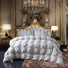 All-Season Goose Down Comforter | Yedwo Home Twin Size Comforter, Full Size Comforter, Velvet Comforter, Luxury Quilts, Thick Blanket, White Goose, King Quilt