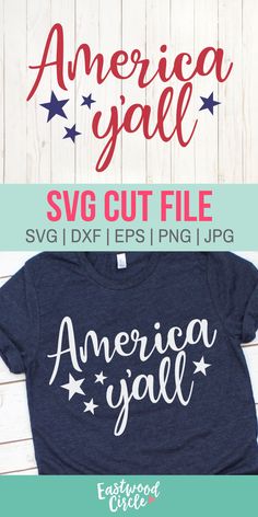 an american girl svg cut file with the words america y'all on it