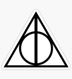 the deathly symbol for harry potter's house sticker on a white background