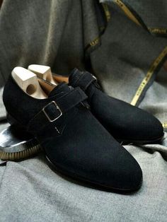 Black Suede Formal Shoes for Men’s Monk Strap Shoes Mens Monk Strap Shoes, Leather Shoes For Men, Shoe Crafts, Monk Strap Shoes, Handmade Leather Shoes, Oxford Shoes Men, Shoes Handmade, Formal Shoes For Men, Strap Shoes