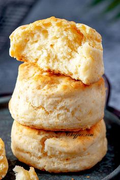 three biscuits stacked on top of each other