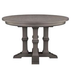 a round table with two columns on the top and one column at the base, in grey