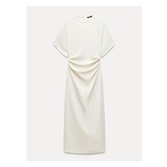 DRAPED FITTED DRESS Zara Knee-length Cotton Midi Dress, Zara White Knee-length Midi Dress, Zara Elegant Button-up Dresses, Zara Luxury V-neck Midi Dress, Zara Long-sleeved Midi Dress With Button Closure, Zara Drip, René Magritte, Shirt Blouses Tops, Abaya Dress