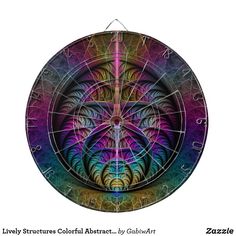 a colorful abstract design on a dart board