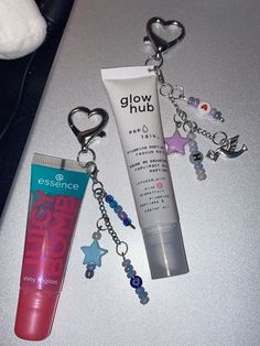 an assortment of personal items including lip balm and keychain