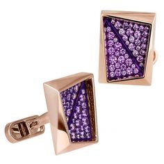 Jacob & Co.   Rectangular Cufflinks with Purple Sapphires Image 1 Luxury Rectangular Cufflinks With Polished Finish, Luxury Rectangular Jewelry For Business, Luxury Rectangular Cufflinks For Anniversary, Luxury Diamond Cufflinks, Luxury Rectangular Cufflinks For Wedding, Luxury Rose Gold Cufflinks For Formal Occasions, Luxury Rose Gold Cufflinks For Gift, Rose Gold Jewelry With Polished Finish For Business, Rose Gold Cufflinks