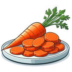 carrots and parsley on a white plate