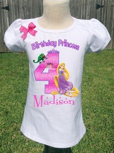 Rapunzel Birthday, Care Bear Birthday, Disney Princess Shirts, Disney Princess Birthday Party, Birthday Tanks, Etsy Clothes, Custom Birthday Shirts, Disney Princess Birthday, Diy Disney Shirts