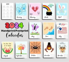 calendars with handprinted pictures on them