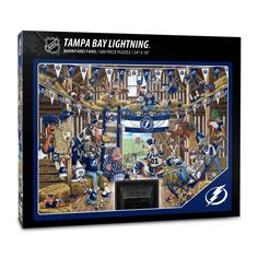 the tampa bay lightning jigsaw puzzle is shown in front of a white background