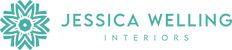 the logo for jessica wellington interiors