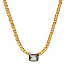 A Stunning Necklace To Wear Solo Or Layered This Gorgeous Chain Necklace From Missoma Exudes Effortless Elegance With An Eye Catching Yet Subtle Blue Cubic Zirconia Surrounded By Dark Blue Enamel. 18ct Gold Plate On Brass. Chain Length Approx 16" - 17" (450mm To 410mm Charm Dimensions 12.5mm X 10mm Excellent Preowned Condition. Includes Box, Protective Felt Case And Polishing Cloth. Missoma Gold Necklace, Missoma Jewellery, Felt Case, Pendant Necklace Gold, Effortless Elegance, Stunning Necklace, Brass Chain, Gold Pendant Necklace, Necklace Gold