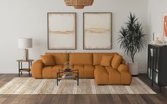 Camacho Orange Chaise Sectional Sofa - Ornate Home Room Seating Area, Tufted Sectional Sofa, Teen Bedroom Sets, Mid Century Sectional, Chaise Sectional Sofa, Italian Furniture Design, Upholstered Chaise, Sectional Sofa With Chaise, Teen Furniture