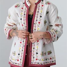 Kimono Style Cotton Jacket By Zara. Size Small Msrp: $89 100 Cotton. Embroidered Kimono, Zara Sweater, Zara White, Kimono Style, Kimono Cardigan, Cotton Jacket, Kimono Fashion, Zara Women, Sweaters & Cardigans