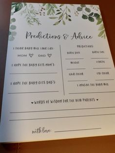 a wedding program is shown on top of a table