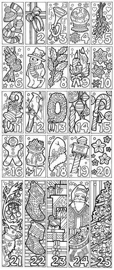 an image of coloring pages for children with numbers and letters on them, including the number one