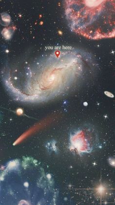 an image of many different types of stars in the sky with words you are here