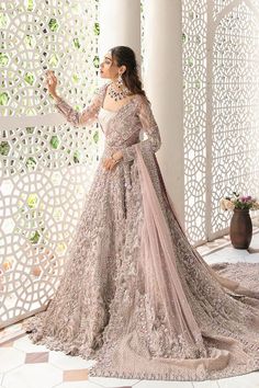 Embellished Long Tail Pakistani Bridal Gown And Dupatta Pakistani Gowns Bridal, Desi Wedding Dresses Pakistani Bridal, Desi Bridal Dresses, Pakistani Bridal Gown, Pakistani Gowns, Gown Pakistani, Tail Gown, Wedding Dress Pakistani, Pakistani Bridal Couture