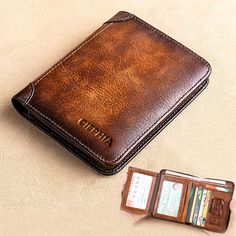 Shop card holder online with free shipping and fast delivery. Made of high quality genuine leather, durable and sturdy. Find products of Wallets with high quality at AliExpress. Enjoy ✓Free Shipping Worldwide! ✓Limited Time Sale ✓Easy Return. Hari Valentine, Wallets For Men, Rfid Blocking Wallet, Genuine Leather Totes, Rfid Wallet, Wallet Organization, Styl Retro