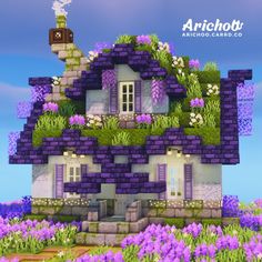 the house is made up of purple flowers