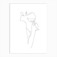 an abstract line drawing of a woman's head with her hands on her hips