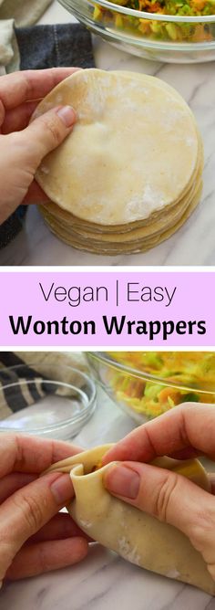 vegan and easy wonton wrappers are the perfect snack for lunch or brunch