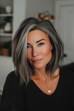 Stunning Salt and Pepper Hair Inspo for Women of All Ages - Flo's Blog Grey Hair Inspiration, Salt And Pepper Hair, Transition To Gray Hair, Gray Hair Highlights, Grey Hair Color, Grey Hair, Hair Transformation