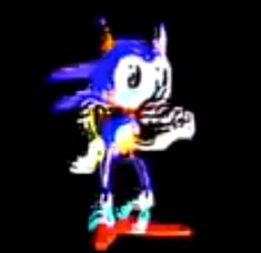 sonic the hedgehog in action on his skateboard with motion blurry behind him